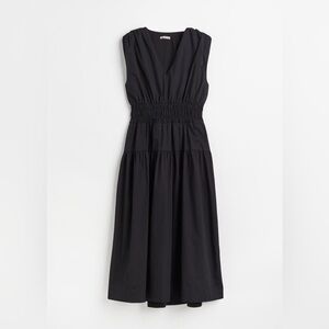 Black Smocked Waist Dress